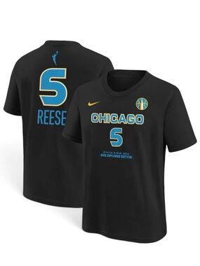 Angel Reese 5 Chicago Sky Nike 2024 WNBA Name & Number Explorer T-Shirt  Adult L